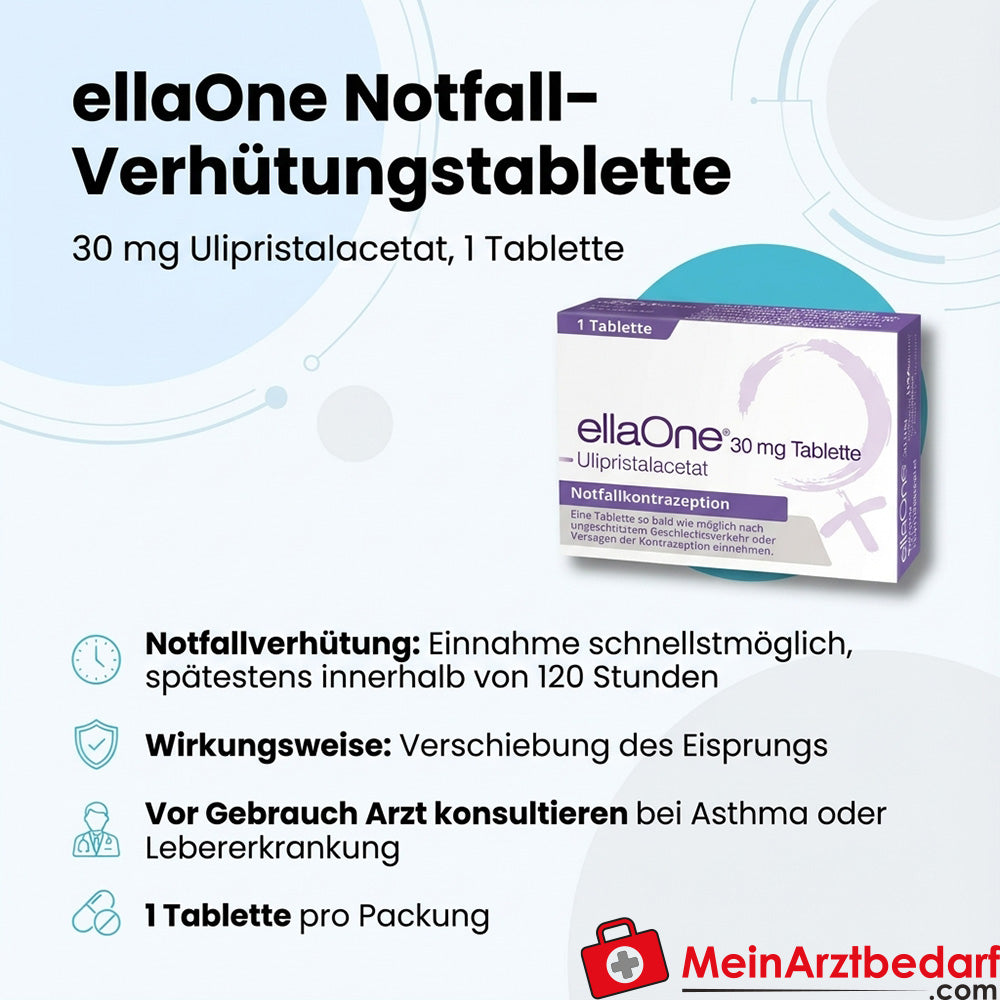 ellaOne noodanticonceptietablet 30 mg Ulipristal 1 st