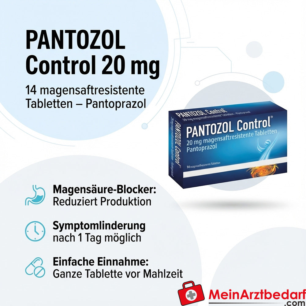 Takeda PANTOZOL Control 20 mg comprimidos con cubierta entérica 14 uds. ardor de estómago