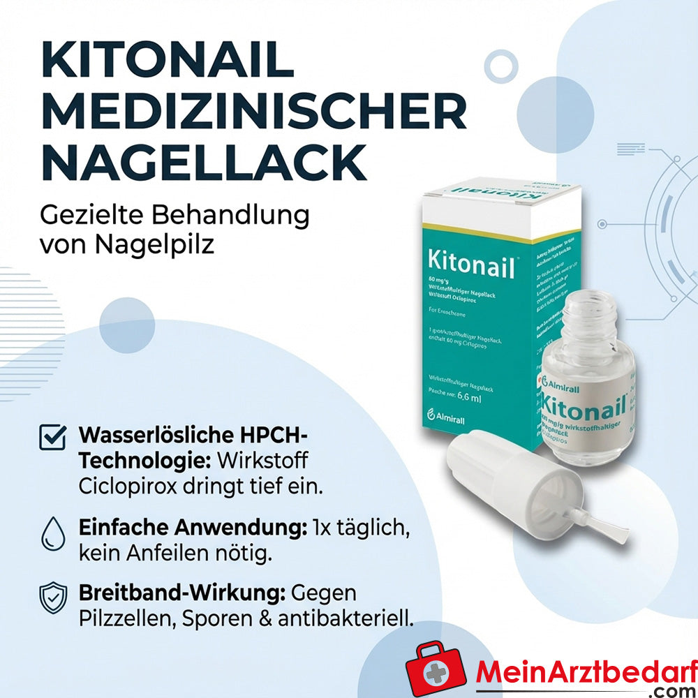Kitonail smalto medico contro i funghi delle unghie Ciclopirox 3 ml