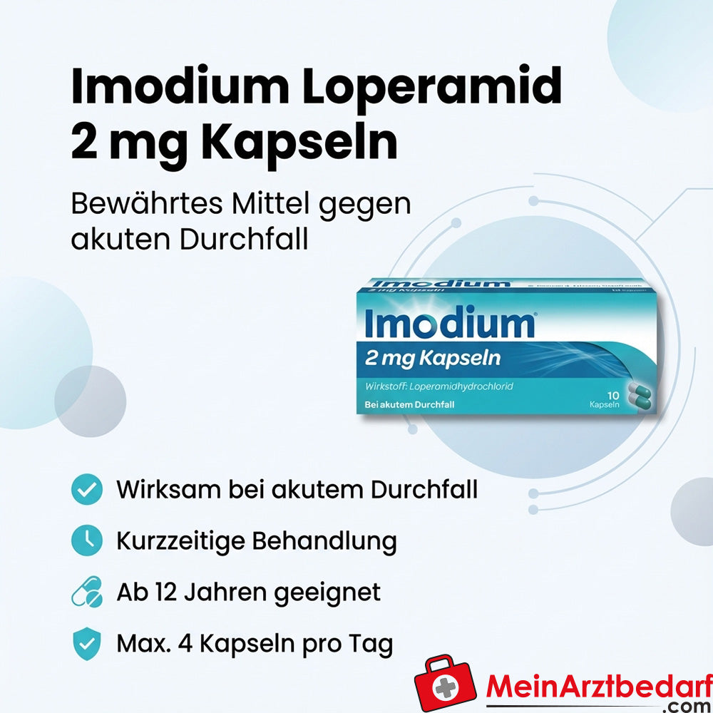 Johnson & Johnson Imodium Loperamida 2 mg cápsulas 20 cápsulas para la diarrea