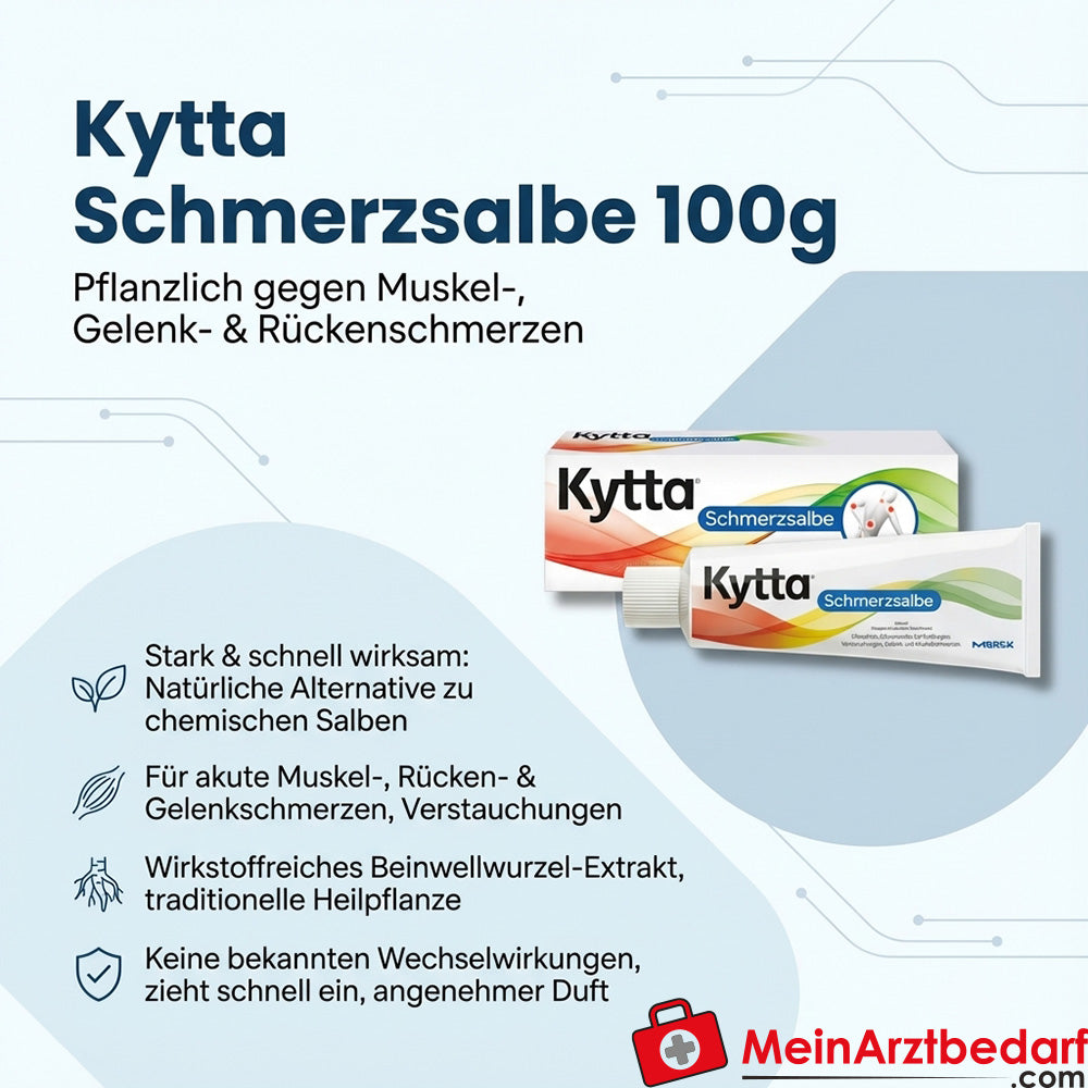 Unguento antidolorifico Kytta 100 g, estratto di radice di comfrey, a base di erbe per dolori muscolari, articolari e alla schiena