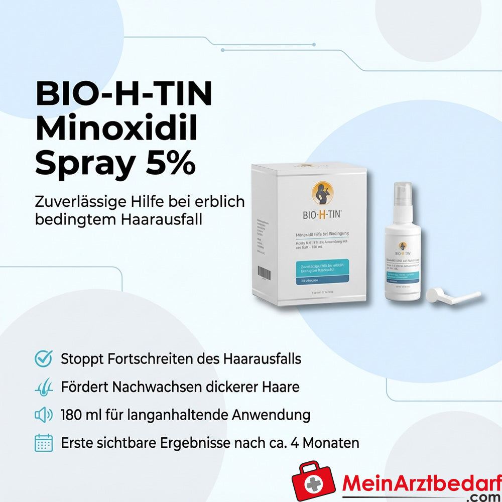 BIO-H-TIN Minoxidil Spray 5% 180 ml gegen erblichen Haarausfall