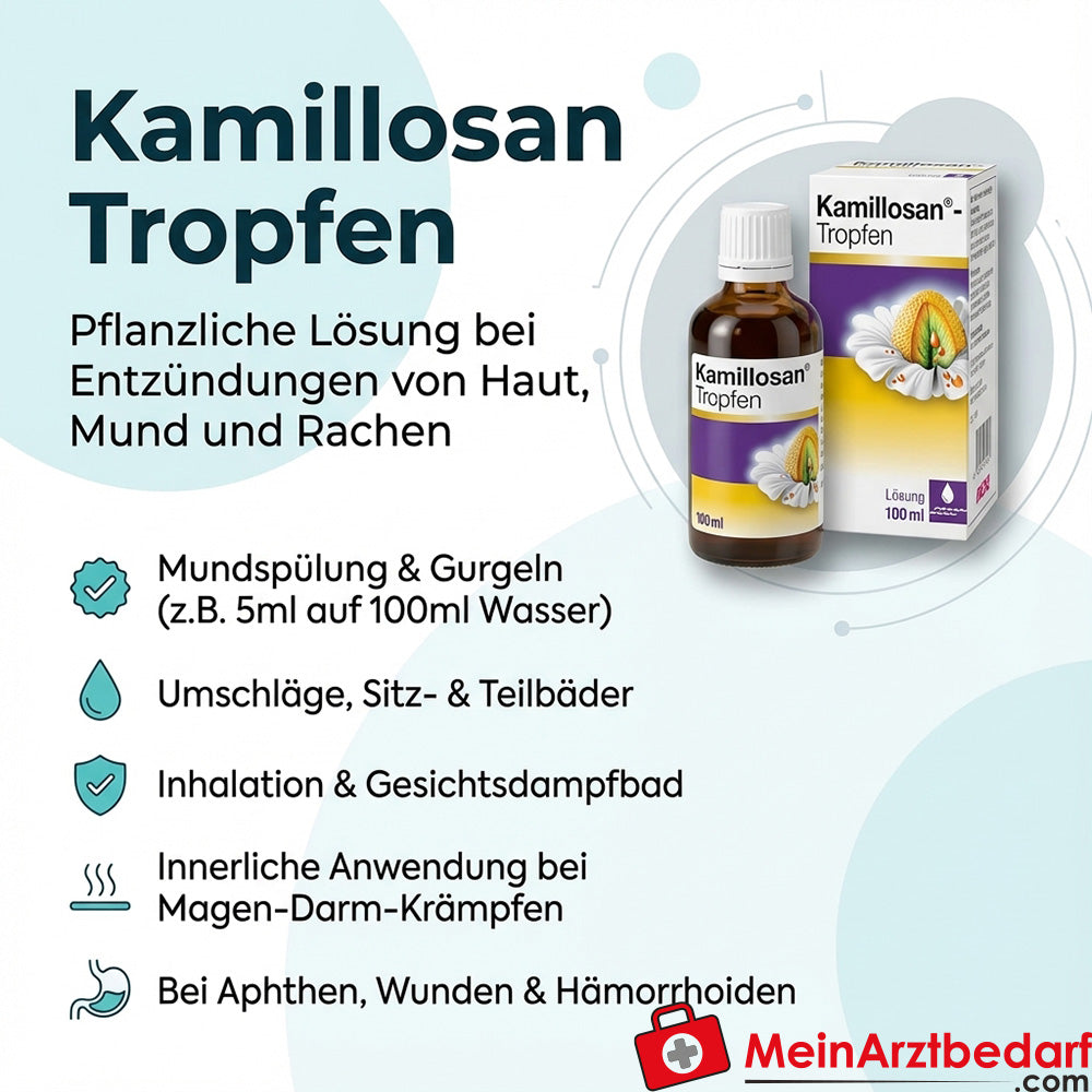 MED19 Kamillosan Tropfen 500 ml pflanzliche Lösung bei Entzündungen von Haut, Mund und Rachen
