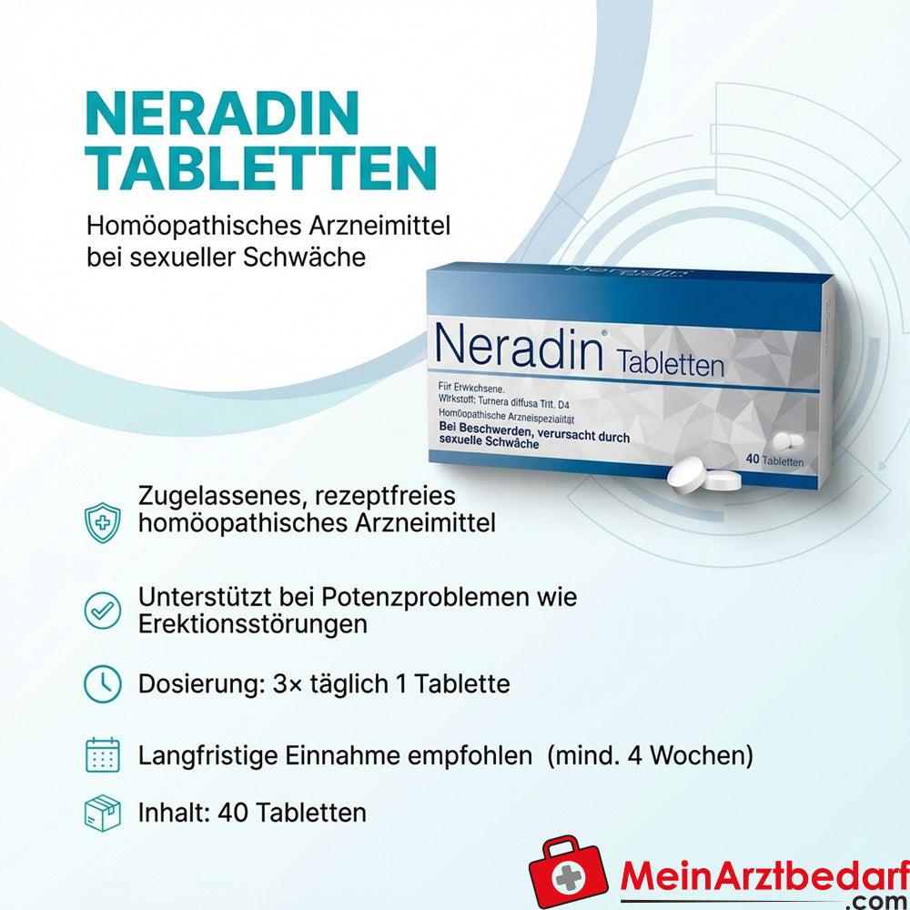 Neradin comprimidos 40 unid. Medicamento homeopático para la debilidad sexual