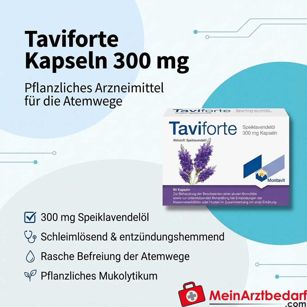 Montavit Taviforte Cápsulas 300 mg 60 Cápsulas para bronquitis/tos