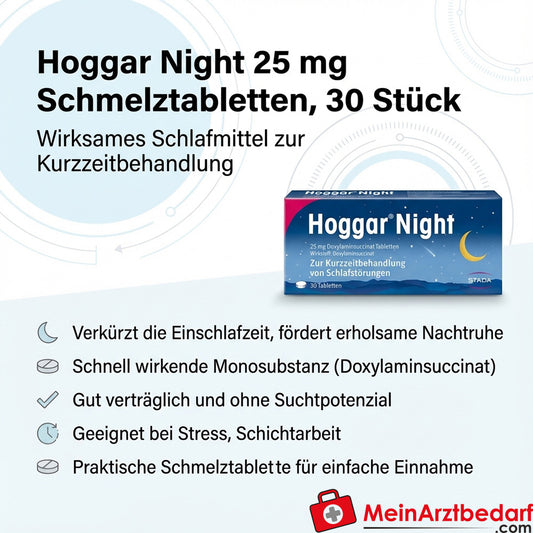 Stada Hoggar Night 25 mg Schmelztabletten 30 Stück – Schlafmittel zur Kurzzeitbehandlung