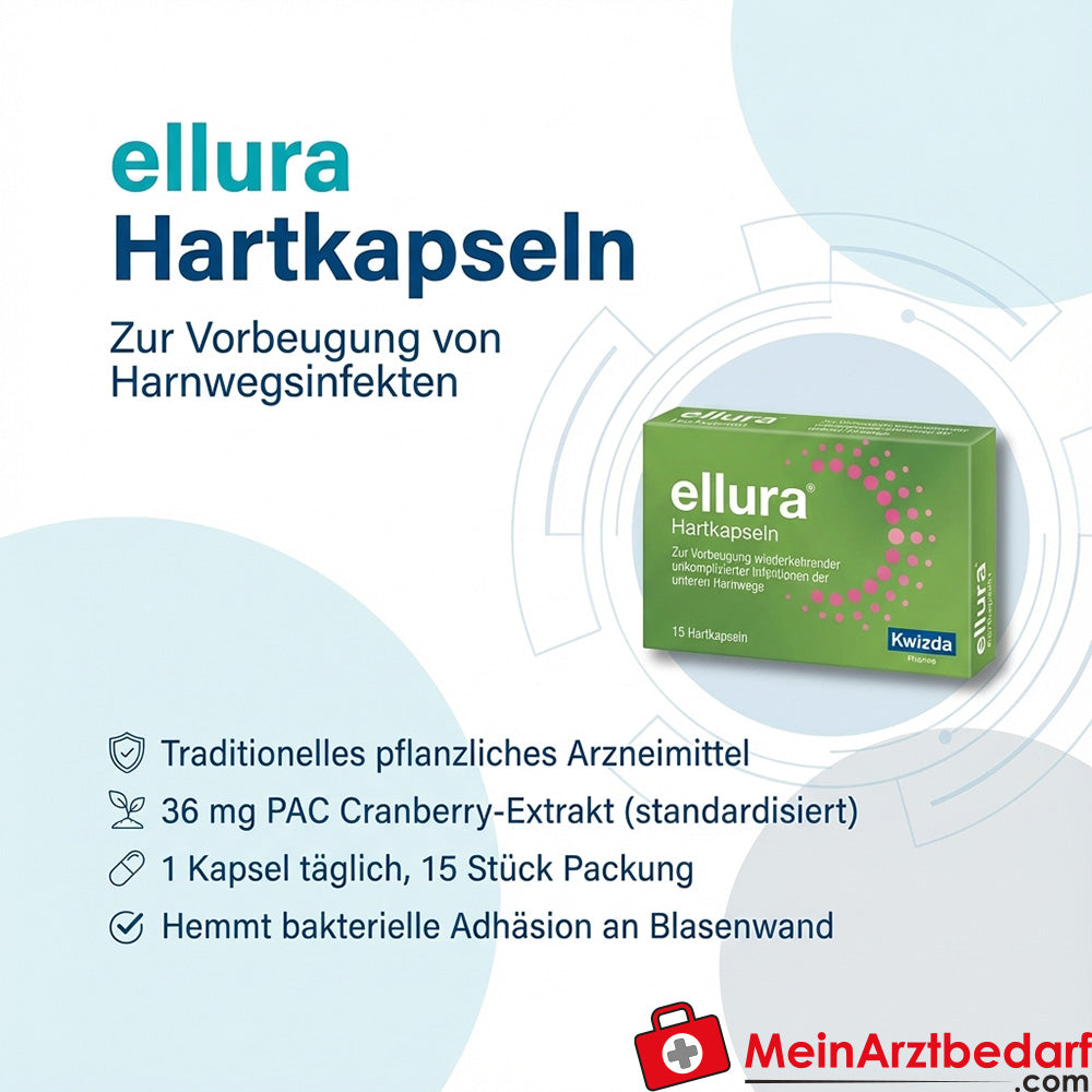Ellura capsule rigide 36 mg PAC estratto di mirtillo rosso 15 pezzi Prevenzione delle infezioni del tratto urinario