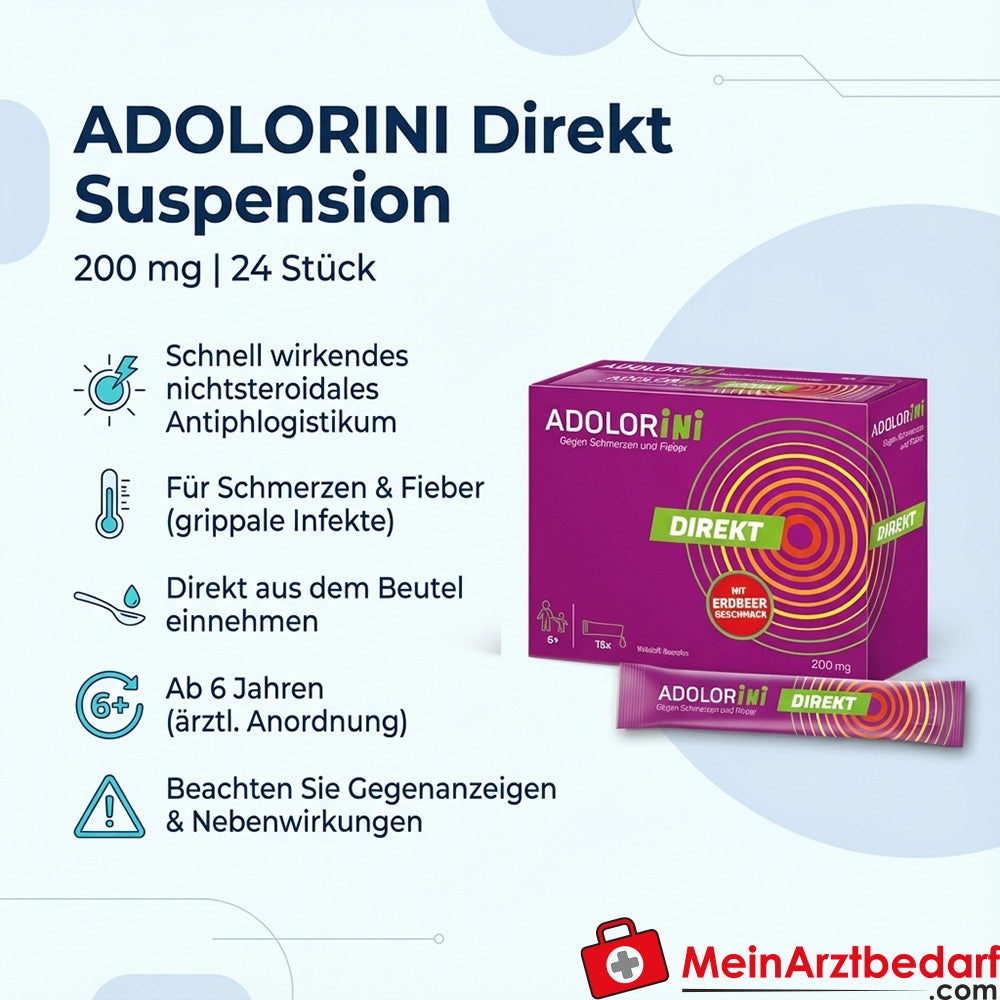 KWI01 Adolorini Directe suspensie 200 mg sachet 24 stuks Pijnstiller