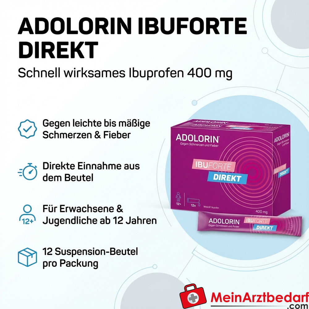 KWI01 Adolorin Ibuforte Direkt Suspension 400 mg 12 St Ibuprofen NSAR