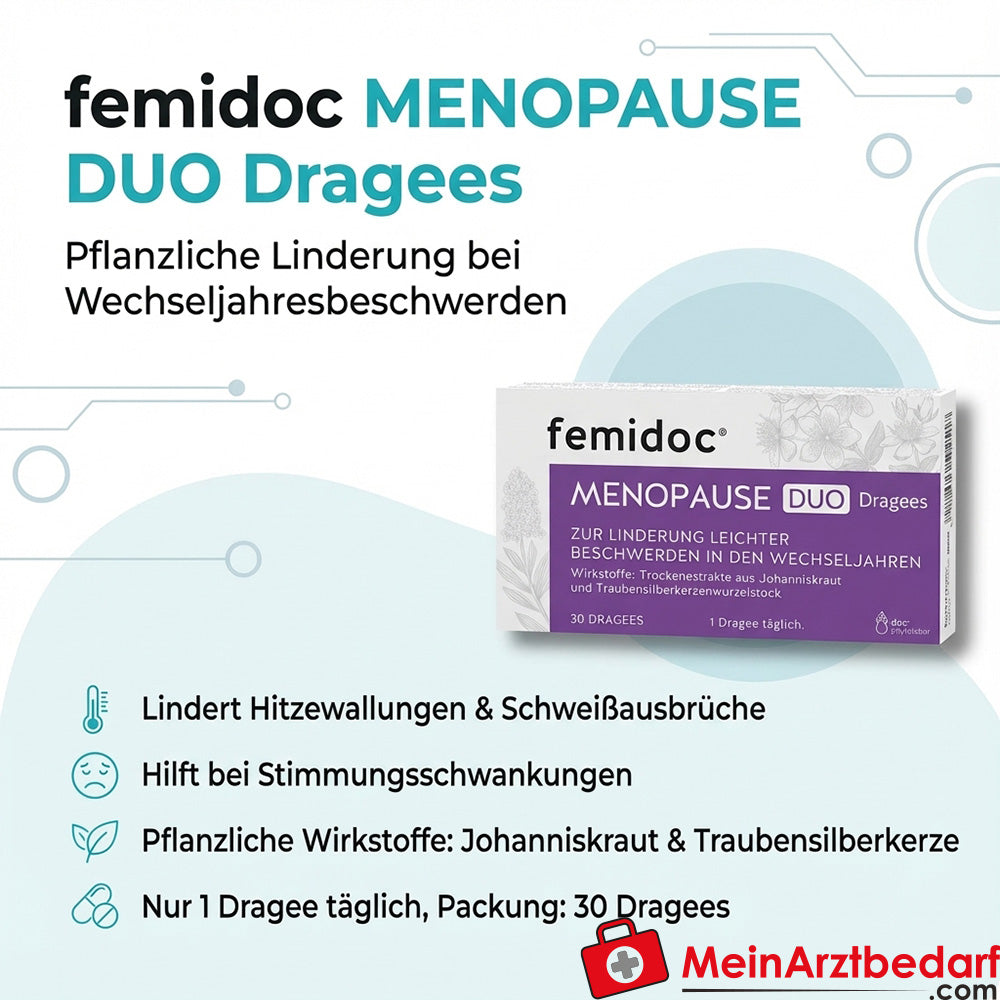 femidoc Menopause Duo dragées 30 pces avec millepertuis et actée à grappes noires