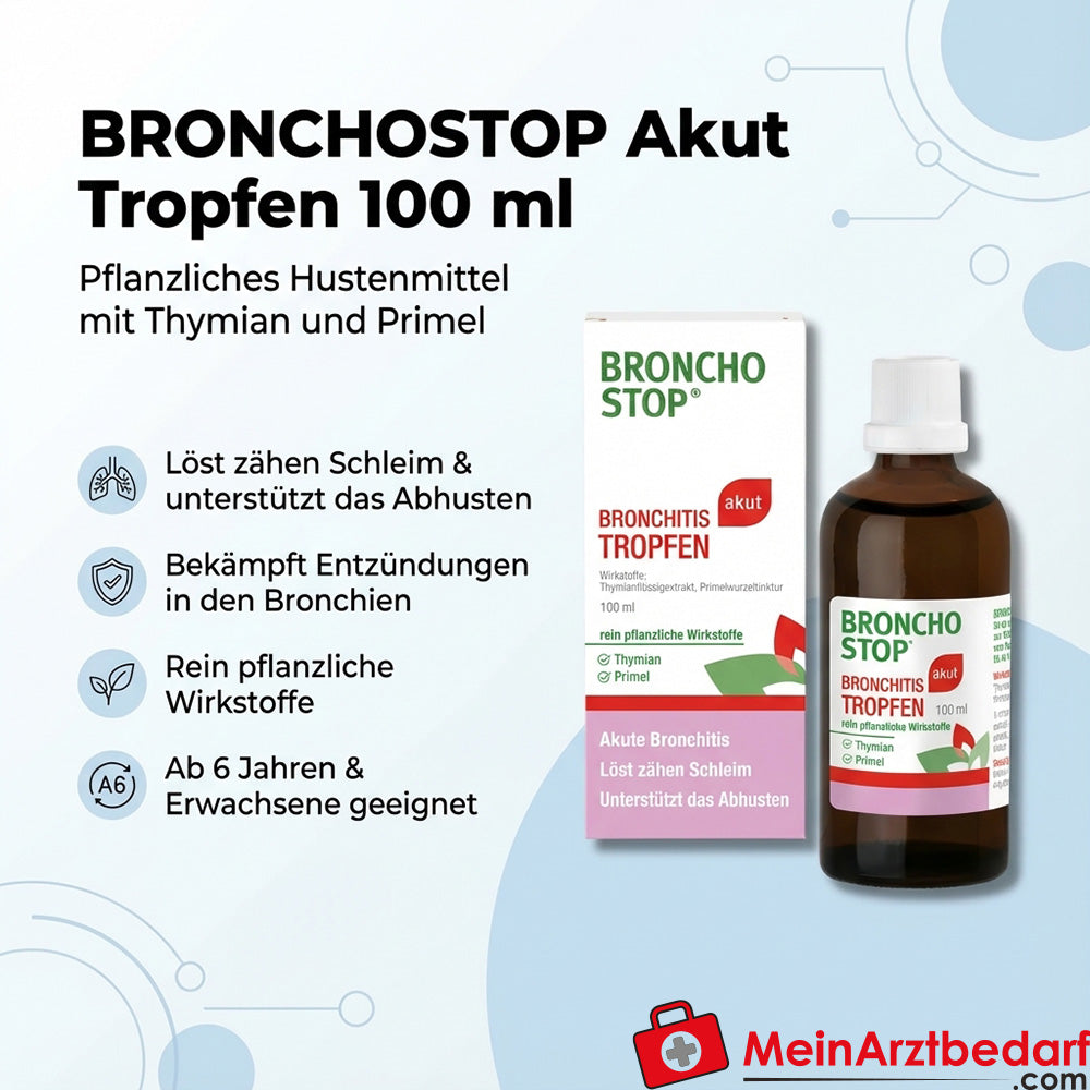 Bronchostop Gotas Agudas 100 ml remedio herbal para la tos con tomillo y prímula