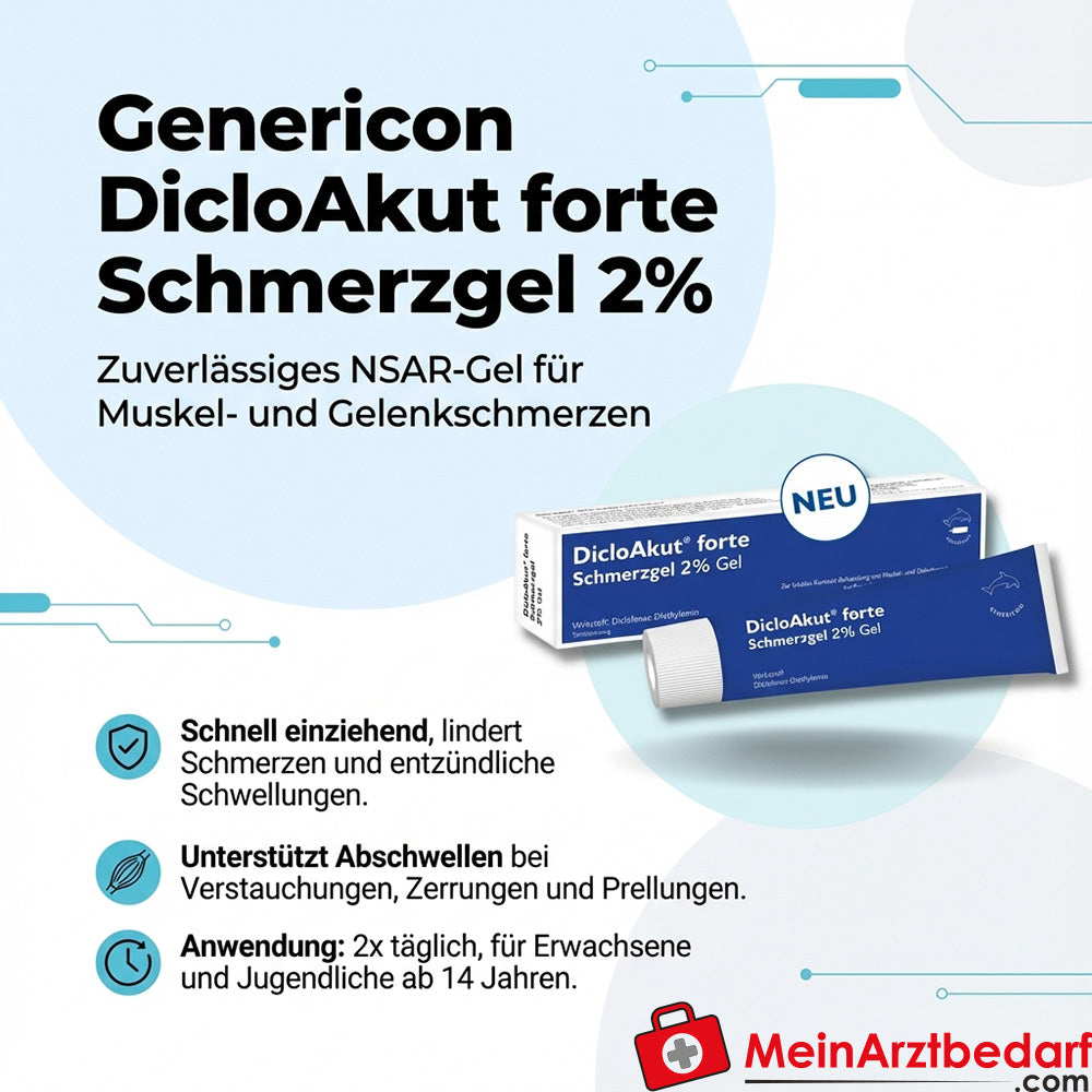 Genericon DicloAkut forte Schmerzgel 2% (Diclofenac) 180 g