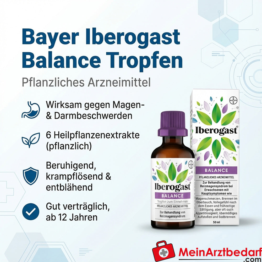 Bayer Iberogast Balance Drops 20 ml, lek ziołowy na dolegliwości żołądkowe i jelitowe