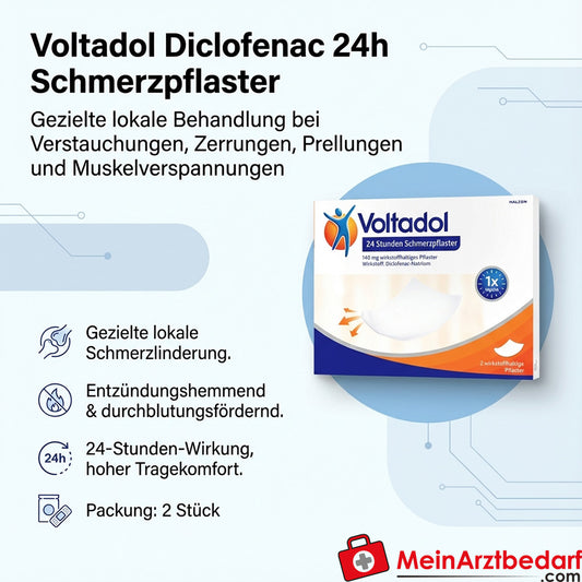 Voltadol plastry z substancją czynną Diclofenac 24h plastry przeciwbólowe 2 szt.
