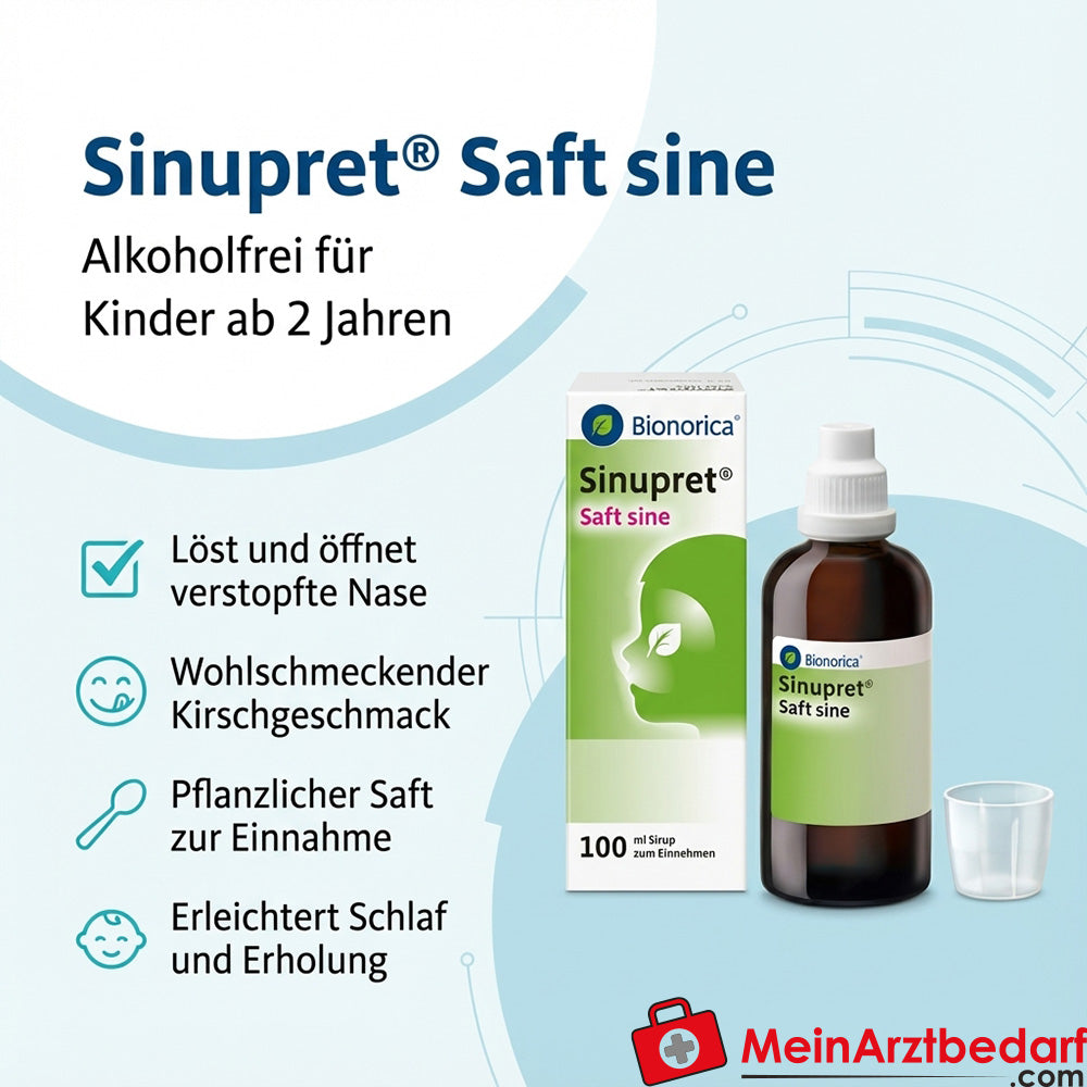 Sinupret zumo sine 100 ml sin alcohol sabor cereza para niños a partir de 2 años