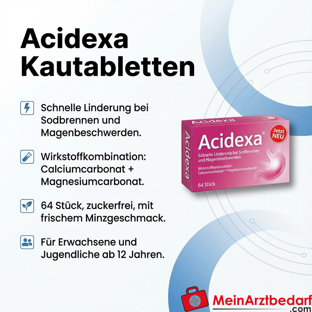 Acidexa comprimidos masticables antiácido carbonato cálcico/carbonato magnésico 64 uds.