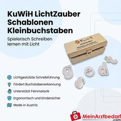 KuWiH LichtZauber Schablonen Kleinbuchstaben Plexiglas-Set für Licht-Tablet Lernhilfe Schuleingangsphase.