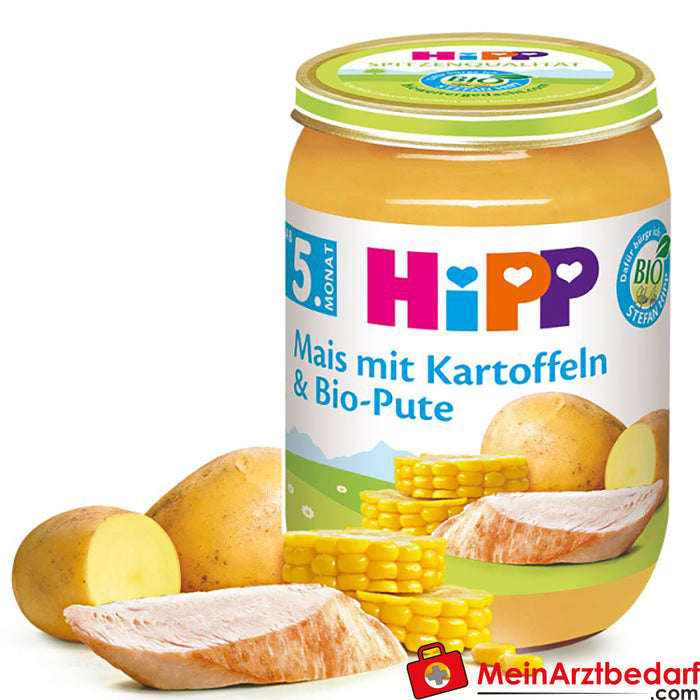 HiPP suikermaïs met aardappelen en biologische kalkoen