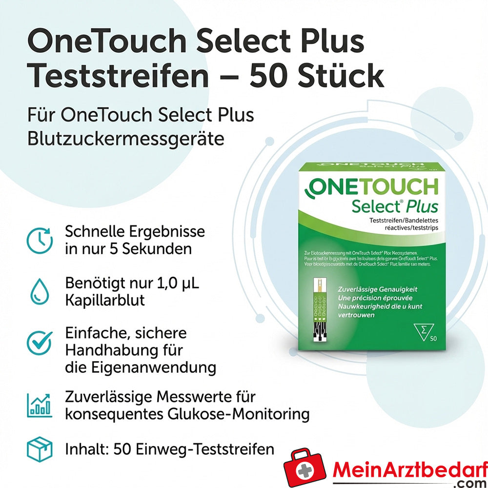 OneTouch blood glucose test strips for OneTouch Select Plus 50 pieces