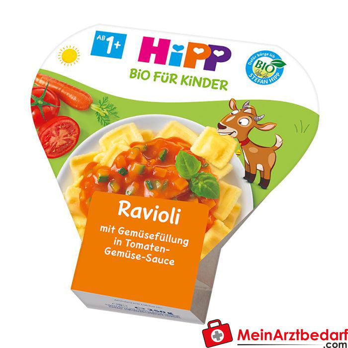 Raviolis HiPP fourrés aux légumes, sauce tomate et légumes