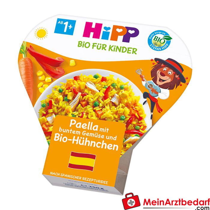Paella HiPP z kolorowymi warzywami i ekologicznym kurczakiem