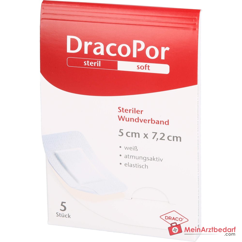 DracoPor Medicazione per ferite Morbida monoadesiva sterile 7,2 x 5 cm