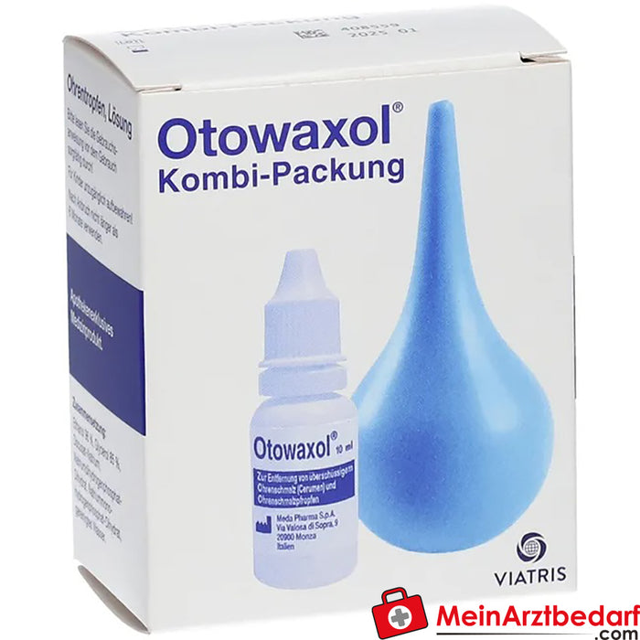 Otowaxol Kombi-Packung - Ohrenschmalzentferner zur sanften Ohrenreinigung, inkl. Ohrenspritze, 10ml