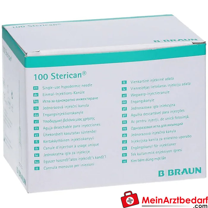 Cânula de insulina Sterican® G26 x 1/2 polegada 0,45 x 12 mm castanha, 100 unid.