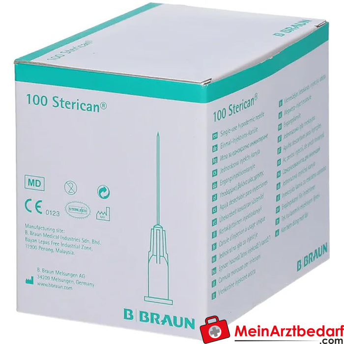 Sterican® 标准套管，尺寸 1 G20 x 1 1/2 英寸 0.90 x 40 毫米，黄色，100 件。