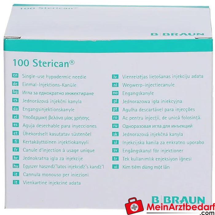 Sterican® standard cannula size 1 G20 x 1 1/2 inch 0.90 x 40 mm yellow, 100 pcs.