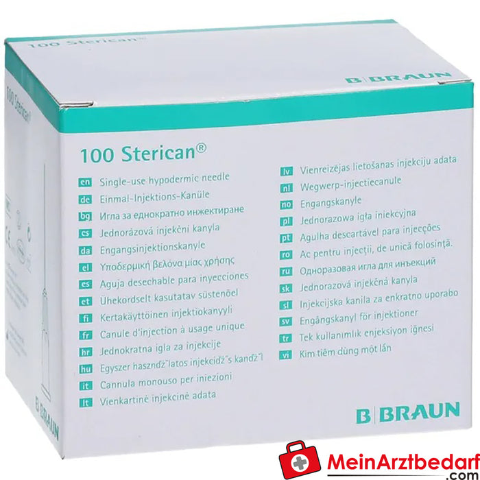 Sterican® 标准套管，尺寸 1 G20 x 1 1/2 英寸 0.90 x 40 毫米，黄色，100 件。