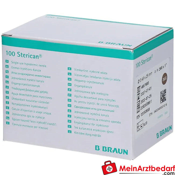 Sterican® standard cannula size 18 G26 x 1 inch 0.45 x 25 mm brown, 100 pcs.
