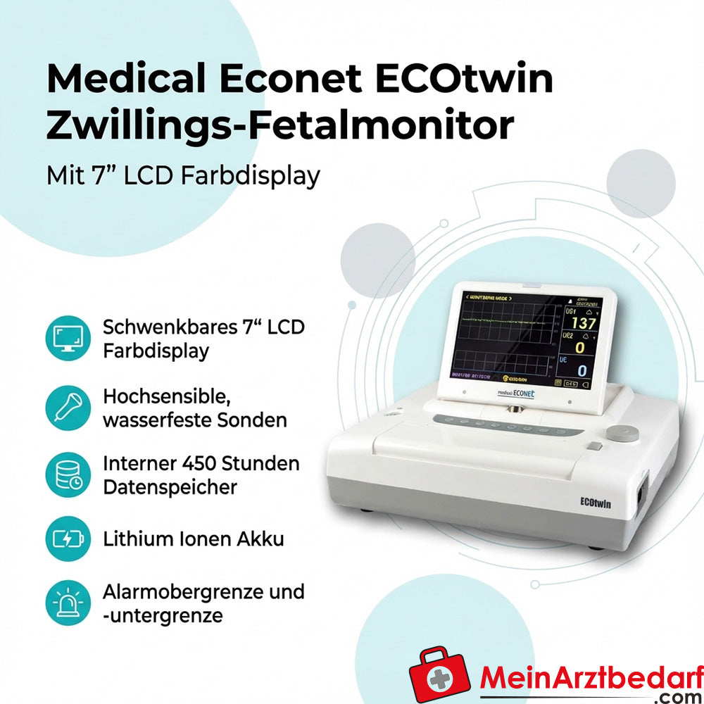 medical Econet ECOtwin twin foetal monitor with 7