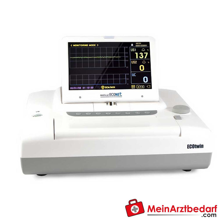 Medical Econet ECOtwin Moniteur fœtal jumeau avec écran LCD 7