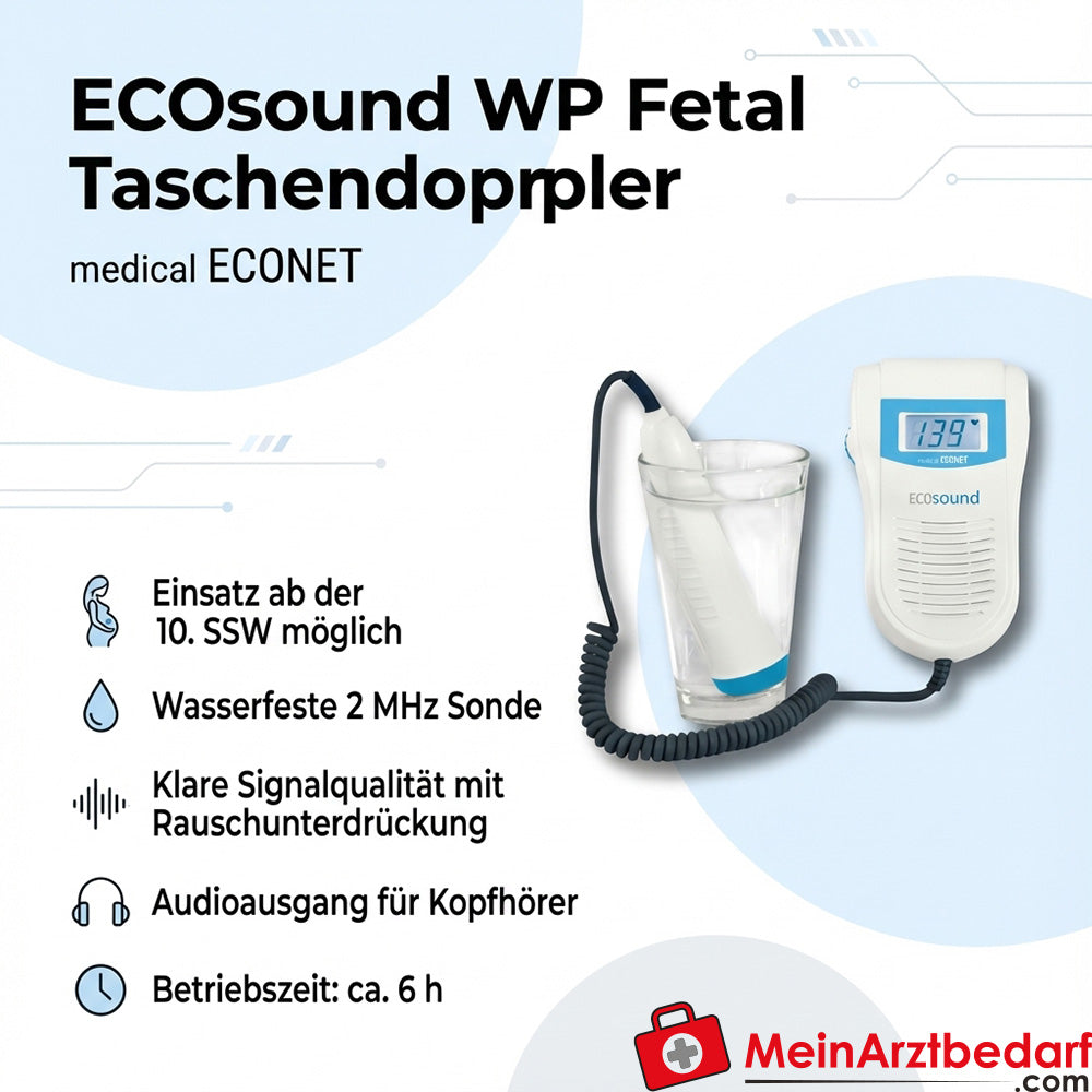 medical Econet ECOsound, Fetal pocket doppler with waterproof probe