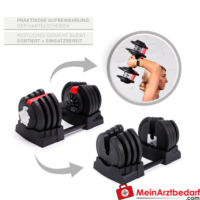 Conjunto de halteres Sport-Tec 3 em 1 Multi Dumbbell 1-19 kg