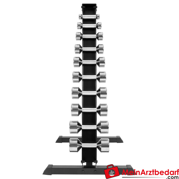 Kurzhantel-Ständer-Set mit 10 Paar Chrom Hanteln, 1-10 kg, LxBxH 74x62x128 cm