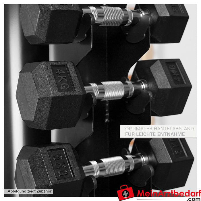 Dumbbell tower for 20 dumbbells, 123x51x51 cm