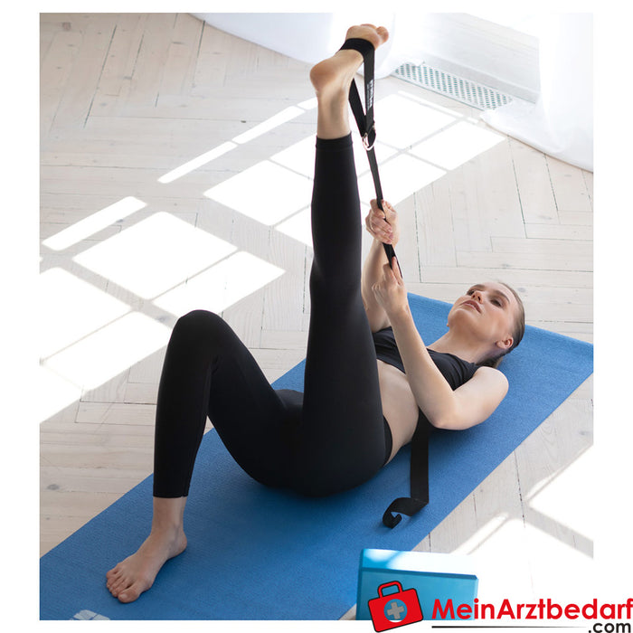 Correa de yoga Sport-Tec, 180x3,8 cm, negra