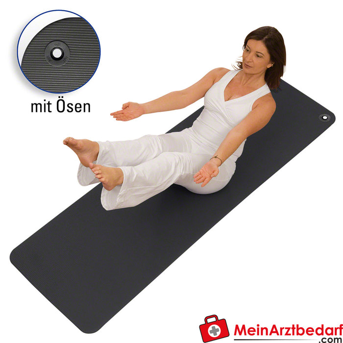 AIREX Tappetino per pilates e yoga 190 con occhielli, LxLxH 190x60x0,8 cm, antracite