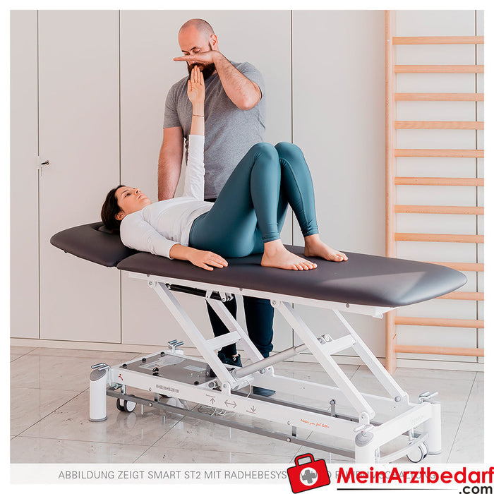Smart ST2 therapy table with wheel lifting system