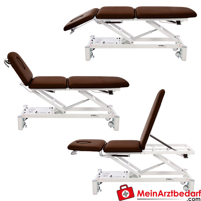 Smart ST3 therapy table with wheel lifting system, brown