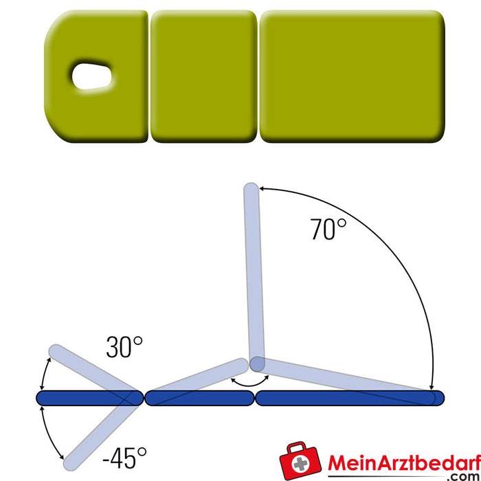 Smart ST3 DS therapy table, roof position, lime