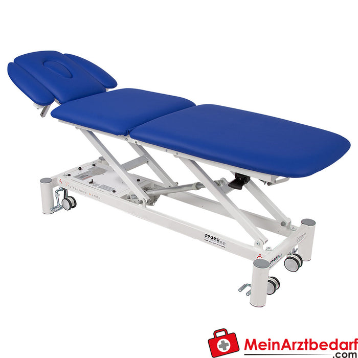 Tavolo terapeutico Smart ST5 con sistema di sollevamento a rotelle, blu