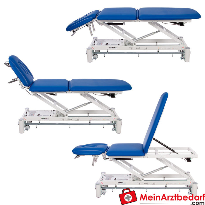 Smart ST5 therapy table with wheel lifting system and all-round control, blue