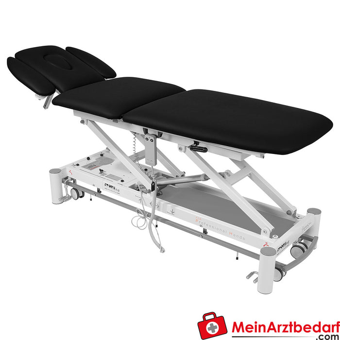Tavan pozisyonlu, tekerlek kaldırma sistemli ve çok yönlü kontrollü Smart ST5 DS terapi masası