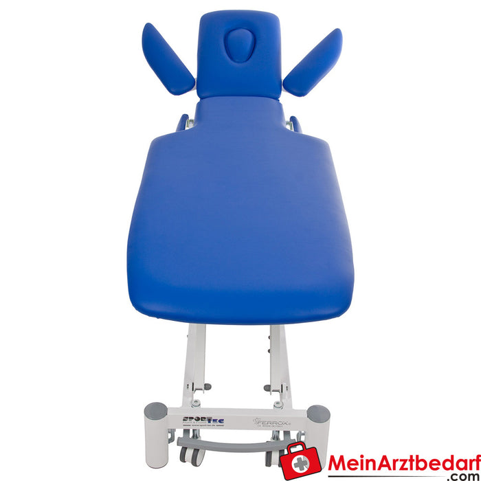 Mesa de terapia Smart ST6 com sistema de elevação de rodas e controlo total, azul