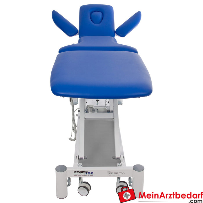 Mesa de terapia Smart ST7 DS com posição no teto, sistema de elevação das rodas e controlo total, azul