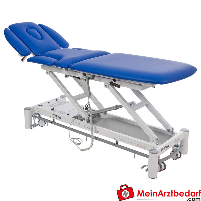 Smart ST7 DS therapy table with roof position, wheel lifting system and all-round control, blue