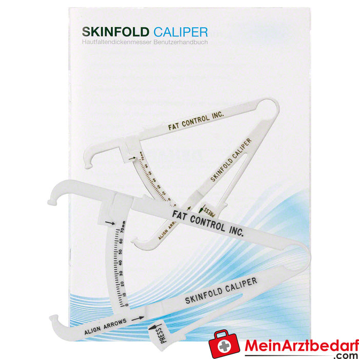Caliper skinfold measuring device with user manual